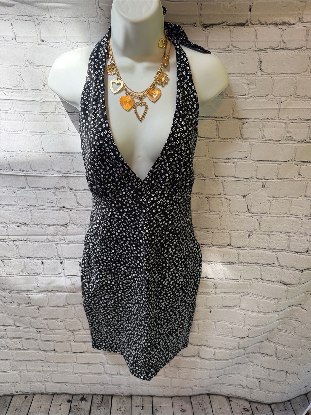 NEW Forever 21 Black and White Floral Halter Dress